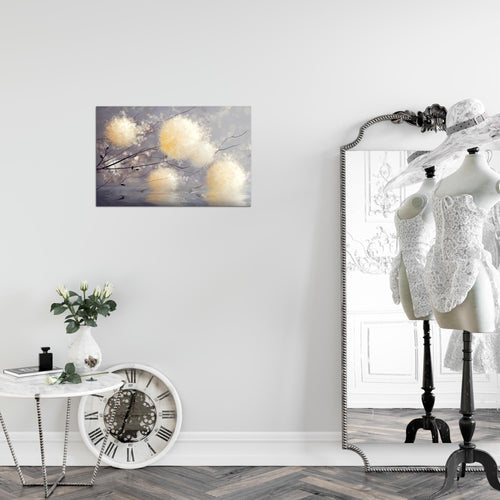 Runa Art Bild Pusteblumen Modern Wandbilder Wohnzimmer Schlafzimmer 1 Teilig - Made In Germany - Abstrakt Grau Beige Flur 044215a