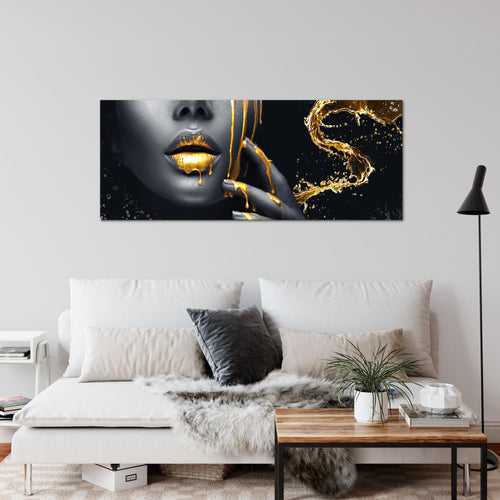 Runa Art Wandbild Abstrakt 100 x 40 cm Modern Bild auf Vlies Leinwand Grau Wohnzimmer Schlafzimmer Büro Minimalismus 041512a