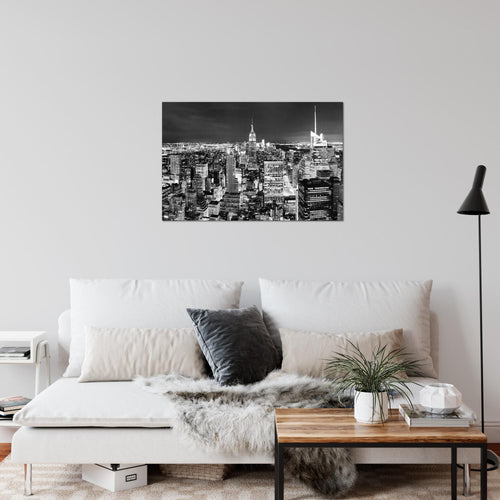 Runa Art Bild New York Skyline Modern Wandbilder Wohnzimmer Büro 1 Teilig - Made In Germany - Amerika NY Schwarz Weiss Flur 036215c