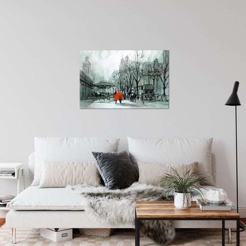 Runa Art Bild London Modern Wandbilder Wohnzimmer Schlafzimmer 1 Teilig - Made In Germany - Stadt Abstrakt Blau Flur 009715b