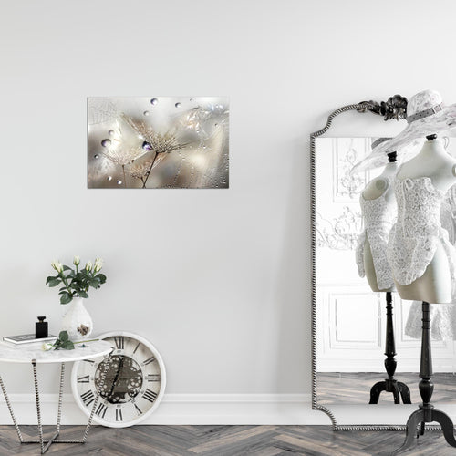 Runa Art Bild Blumen Pusteblumen Modern Wandbilder Wohnzimmer 1 Teilig - Made In Germany - Morgentau Braun Flur 043115a