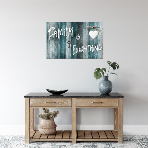 Runa Art Bild Home Abstrakt Modern Wandbilder Schlafzimmer Wohnzimmer 1 Teilig - Made In Germany - Holzmotiv Grau Türkis Flur 040215b