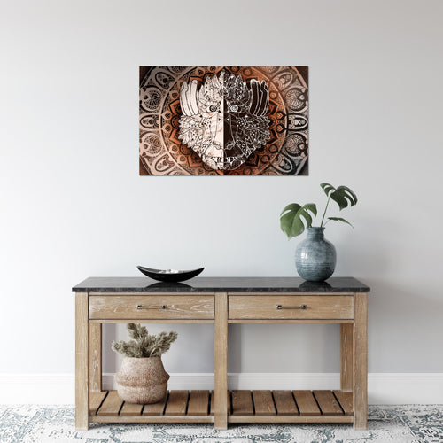 Runa Art Bild Mandala Abstrakt Modern Wandbilder Wohnzimmer Schlafzimmer 1 Teilig - Made In Germany - Kupfer Beige Braun Flur 040115c
