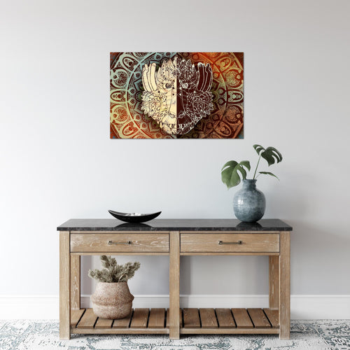 Runa Art Bild Mandala Abstrakt Modern Wandbilder Wohnzimmer Schlafzimmer 1 Teilig - Made In Germany - Kupfer Beige Braun Flur 040115a