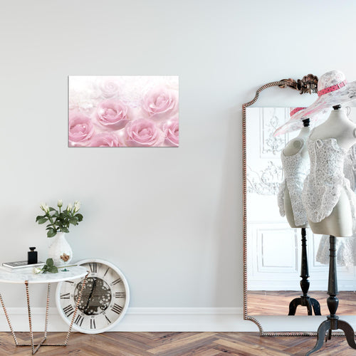 Runa Art Bild Blumen Rosen Modern Wandbilder Wohnzimmer 1 Teilig - Made In Germany - Vintage Rosa Flur 017215a