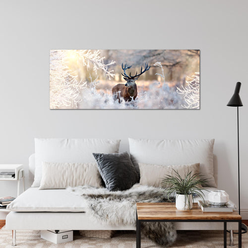 Runa Art Wandbild Landschaft 100 x 40 cm Modern Bild auf Vlies Leinwand Grün Wohnzimmer Schlafzimmer Büro Natur 004112a