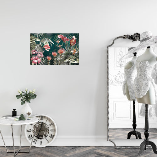 Runa Art Bild Blumen Modern Wandbilder Wohnzimmer 1 Teilig - Made In Germany - Vintage Natur Grün Bunt Flur 043315a