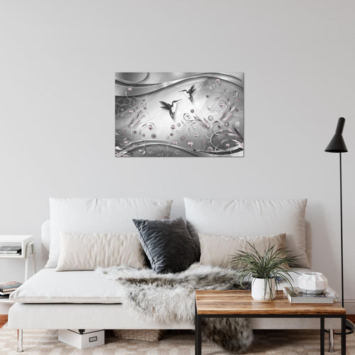 Runa Art Bild Vintage Vogel Modern Wandbilder Wohnzimmer Schlafzimmer 1 Teilig - Made In Germany - Abstrakt Schwarz Weiss Flur 038315c