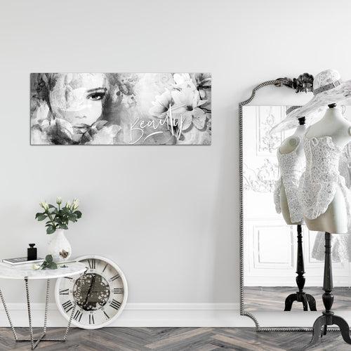 Runa Art Wandbild Blumen Vintage 1 Teilig 100 x 40 cm Modern Bild auf Vlies Leinwand Frau Wohnzimmer Bunt 039312c