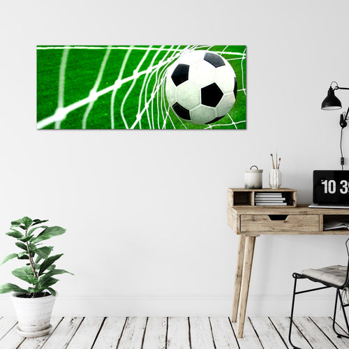 Runa Art Wandbild Fussball 1 Teilig 100 x 40 cm Modern Bild auf Vlies Leinwand Sport Wohnzimmer Schlafzimmer Grün 611412a