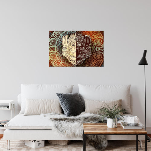 Runa Art Bild Mandala Abstrakt Modern Wandbilder Wohnzimmer Schlafzimmer 1 Teilig - Made In Germany - Kupfer Beige Braun Flur 040115a