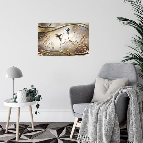 Runa Art Bild Vintage Vogel Modern Wandbilder Wohnzimmer Schlafzimmer 1 Teilig - Made In Germany - Abstrakt Biege Braun Flur 038315a