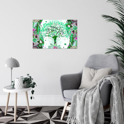 Runa Art Bild Modern Wandbilder Wohnzimmer Schlafzimmer 1 Teilig - Made In Germany - Gustav Klimt - Baum des Lebens Grün Flur 004615b