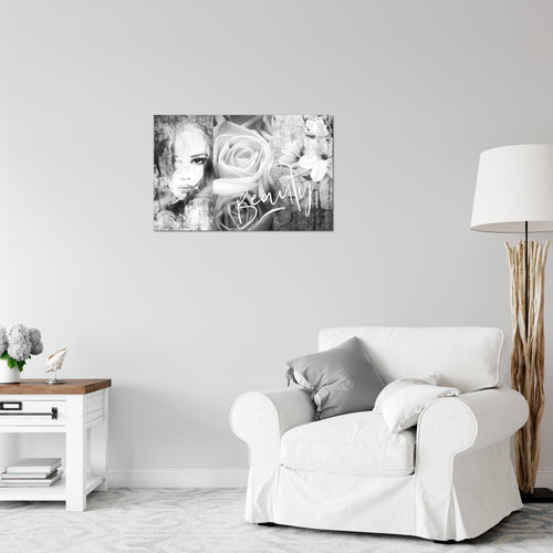 Runa Art Bild Blumen Vintage Modern Wandbilder Wohnzimmer 1 Teilig - Made In Germany - Frau Bunt Flur 039315c
