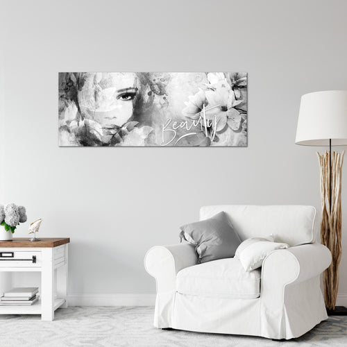 Runa Art Wandbild Blumen Vintage 1 Teilig 100 x 40 cm Modern Bild auf Vlies Leinwand Frau Wohnzimmer Bunt 039312c