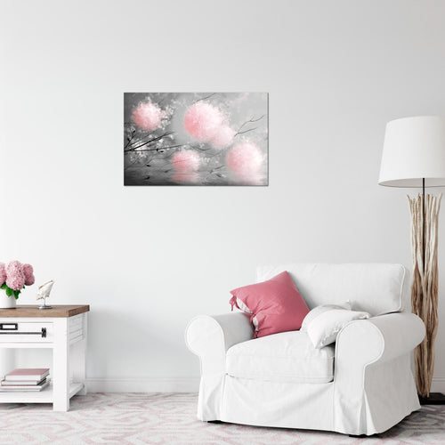 Runa Art Bild Pusteblumen Modern Wandbilder Wohnzimmer Schlafzimmer 1 Teilig - Made In Germany - Abstrakt Grau Rosa Flur 044215b