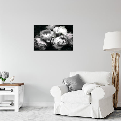 Runa Art Bild Blumen Rosen Modern Wandbilder Wohnzimmer 1 Teilig - Made In Germany - Vintage Schwarz Bunt Flur 039115c