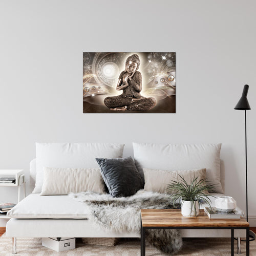 Runa Art Bild Buddha Zen Modern Wandbilder Wohnzimmer Schlafzimmer 1 Teilig - Made In Germany - Feng Shui Braun Flur 041615a