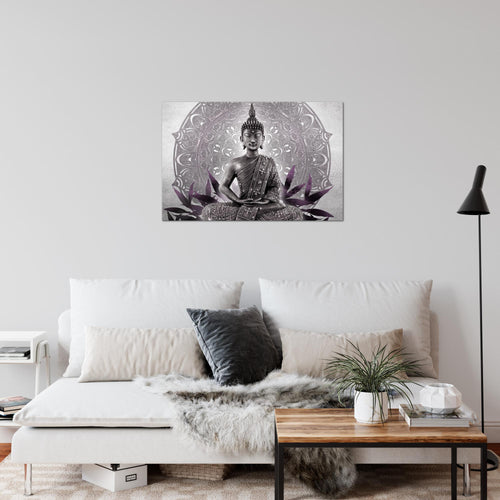 Runa Art Bild Buddha Modern Wandbilder Wohnzimmer Schlafzimmer 1 Teilig - Made In Germany - Orientalisch Schwarz Weiss Flur 031215c