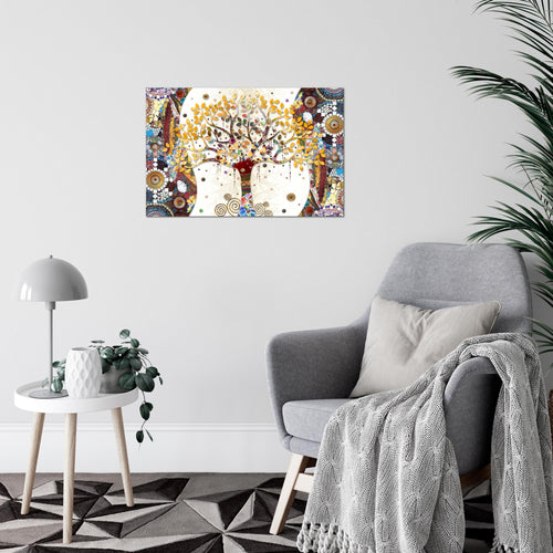Runa Art Bild Modern Wandbilder Wohnzimmer Schlafzimmer 1 Teilig - Made In Germany - Gustav Klimt - Baum des Lebens Bunt Flur 004615a
