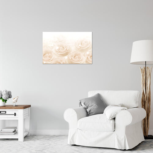 Runa Art Bild Blumen Rosen Modern Wandbilder Wohnzimmer 1 Teilig - Made In Germany - Vintage Beige Flur 017215c