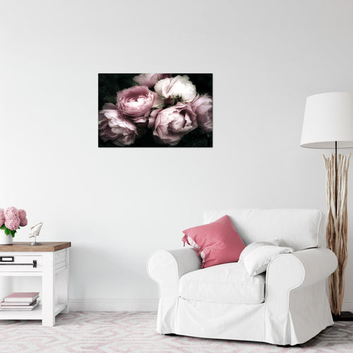 Runa Art Bild Blumen Rosen Modern Wandbilder Wohnzimmer 1 Teilig - Made In Germany - Vintage Schwarz Bunt Flur 039115a