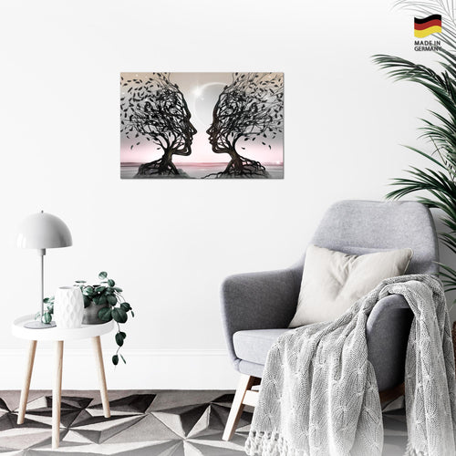 Runa Art Bild Abstrakt Modern Wandbilder Wohnzimmer Schlafzimmer Büro 1 Teilig - Made In Germany - Schwarz Gesichter Flur 044815b