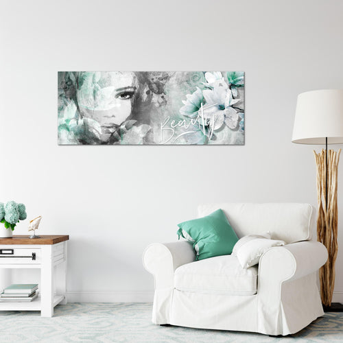 Runa Art Wandbild Blumen Vintage 1 Teilig 100 x 40 cm Modern Bild auf Vlies Leinwand Frau Wohnzimmer Bunt 039312b