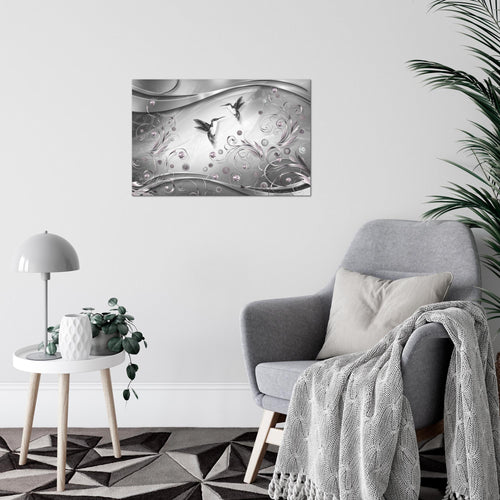 Runa Art Bild Vintage Vogel Modern Wandbilder Wohnzimmer Schlafzimmer 1 Teilig - Made In Germany - Abstrakt Schwarz Weiss Flur 038315c