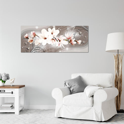 Runa Art Wandbild Landschaft 100 x 40 cm Modern Bild auf Vlies Leinwand Blau Wohnzimmer Schlafzimmer Büro Natur 006212a