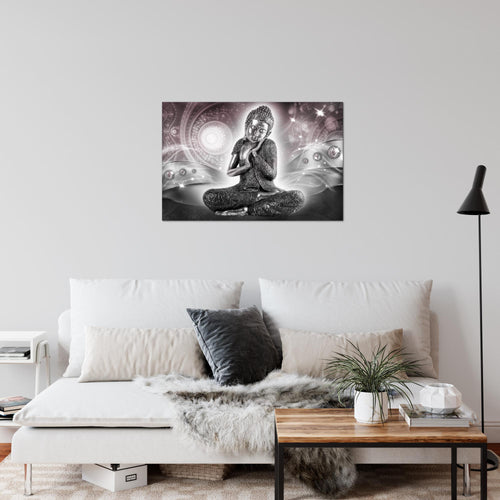 Runa Art Bild Buddha Zen Modern Wandbilder Wohnzimmer Schlafzimmer 1 Teilig - Made In Germany - Feng Shui Rosa Grau Flur 041615c