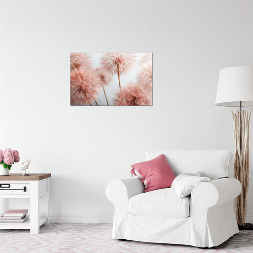 Runa Art Bild Blumen Pusteblumen Modern Wandbilder Wohnzimmer 1 Teilig - Made In Germany - Natur Grau Rosa Flur 042015a