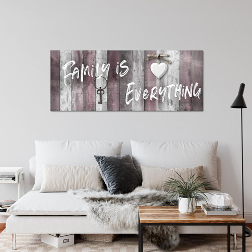 Runa Art Wandbild Home Abstrakt 1 Teilig 100 x 40 cm Modern Bild auf Vlies Leinwand Holz Schlafzimmer Wohnzimmer Grau Rosa 040212c