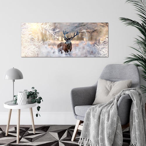 Runa Art Wandbild Landschaft 100 x 40 cm Modern Bild auf Vlies Leinwand Grün Wohnzimmer Schlafzimmer Büro Natur 004112a