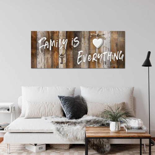 Runa Art Wandbild Home Abstrakt 1 Teilig 100 x 40 cm Modern Bild auf Vlies Leinwand Vintage Schlafzimmer Wohnzimmer Beige Braun 040212a