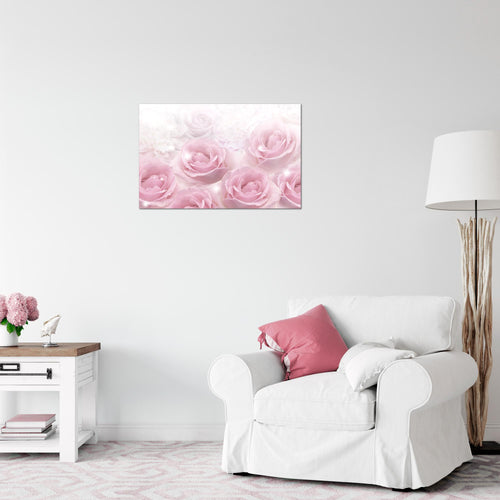 Runa Art Bild Blumen Rosen Modern Wandbilder Wohnzimmer 1 Teilig - Made In Germany - Vintage Rosa Flur 017215a