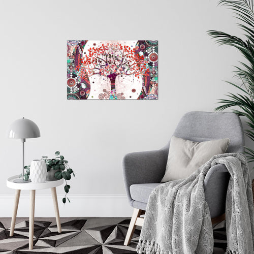 Runa Art Bild Modern Wandbilder Wohnzimmer Schlafzimmer 1 Teilig - Made In Germany - Gustav Klimt - Baum des Lebens Rosa Flur 004615c