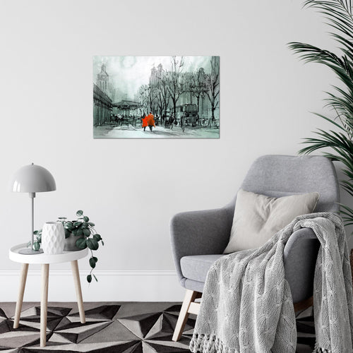 Runa Art Bild London Modern Wandbilder Wohnzimmer Schlafzimmer 1 Teilig - Made In Germany - Stadt Abstrakt Blau Flur 009715b