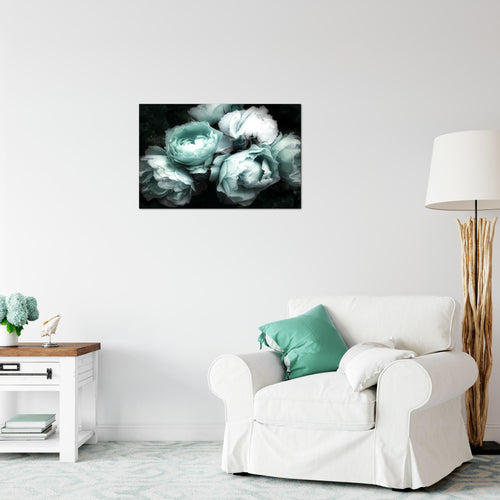 Runa Art Bild Blumen Rosen Modern Wandbilder Wohnzimmer 1 Teilig - Made In Germany - Vintage Schwarz Bunt Flur 039115b