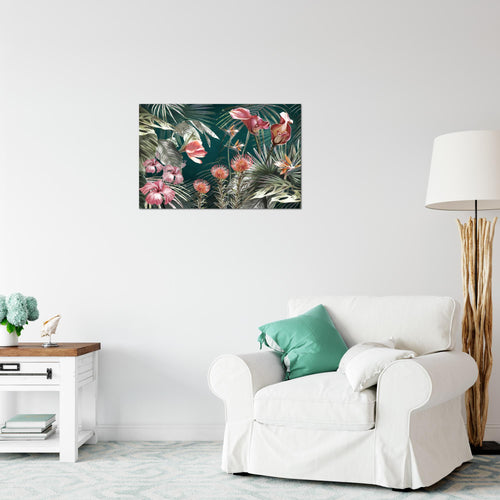 Runa Art Bild Blumen Modern Wandbilder Wohnzimmer 1 Teilig - Made In Germany - Vintage Natur Grün Bunt Flur 043315a