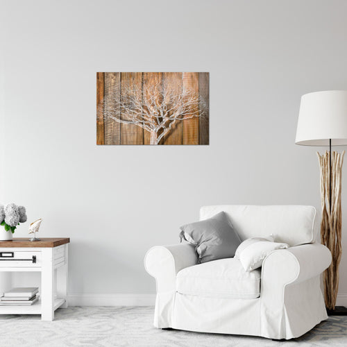 Runa Art Bild Baum Abstrakt Modern Wandbilder Wohnzimmer 1 Teilig - Made In Germany - Holzmotiv Beige Braun Flur 039915a