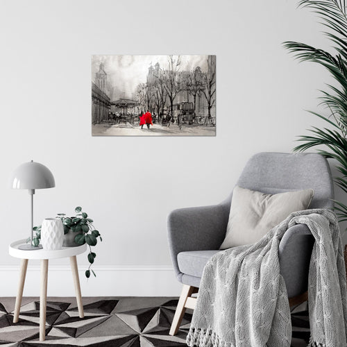Runa Art Bild London Modern Wandbilder Wohnzimmer Schlafzimmer 1 Teilig - Made In Germany - Stadt Abstrakt Grau Flur 009715c