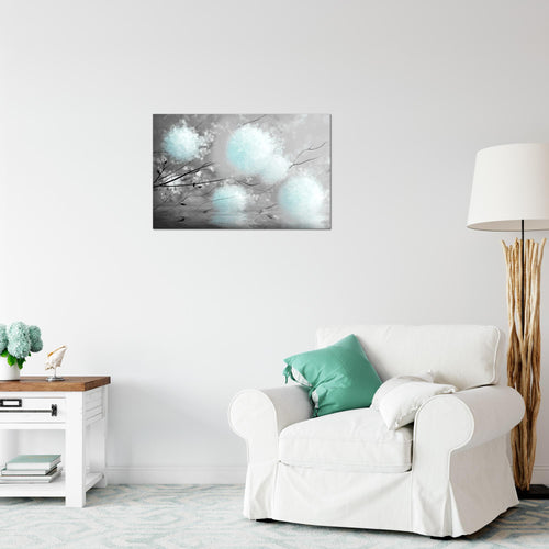 Runa Art Bild Pusteblumen Modern Wandbilder Wohnzimmer Schlafzimmer 1 Teilig - Made In Germany - Abstrakt Grau Türkis Flur 044215c
