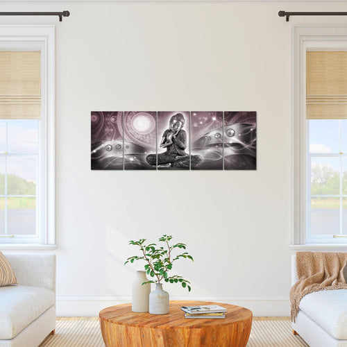 Runa Art Bild Buddha Zen Wandbilder auf Vlies Leinwand 5 Teilig Wanddekoration Wohnzimmer Schlafzimmer 041656a