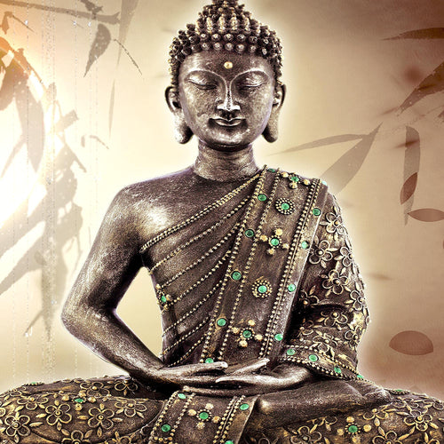 Runa Art Bild Buddha Modern Wandbilder Wohnzimmer Schlafzimmer 1 Teilig - Made In Germany - Spa Beige Braun Flur 500315a