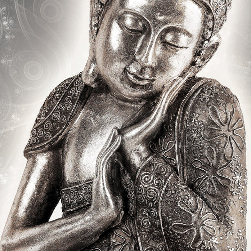 Runa Art Bild Wohnzimmer Schlafzimmer Buddha Zen 5 Teilig Feng Shui Grau Wandbilder auf Vlies Leinwand 041653b