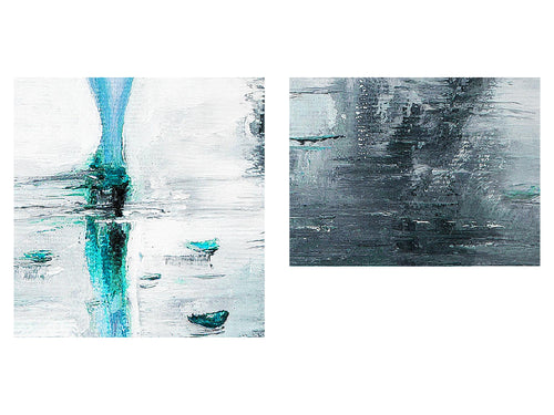 Runa Art Wandbild Paris Eifelturm 1 Teilig 100 x 40 cm Modern Bild auf Vlies Leinwand Abstrakt Wohnzimmer Schlafzimmer Türkis Grau 035612b