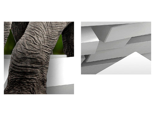 Runa Art Wandbild XXL Elefant Abstrakt Wohnzimmer Schlafzimmer 200 x 80 cm Bunt 5 Teilig - Made in Germany - 037455b