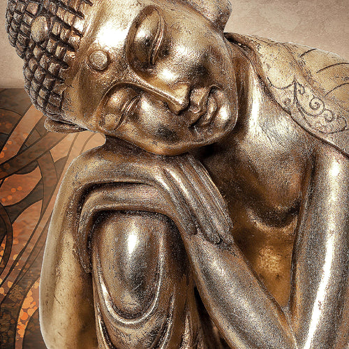 Runa Art Wandbild XXL Buddha Zen Wohnzimmer Schlafzimmer 200 x 80 cm Braun 5 Teilig - Made in Germany - 041355b