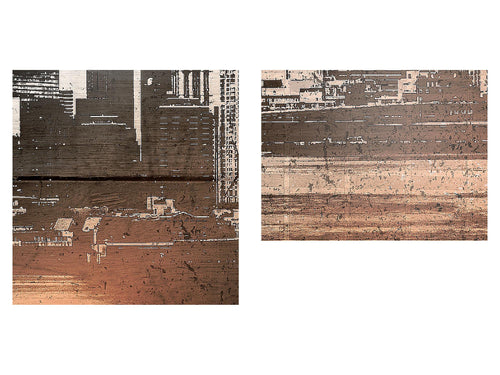 Runa Art Wandbild New York City 1 Teilig 100 x 40 cm Modern Bild auf Vlies Leinwand Städte Wohnzimmer Büro Grau Türkis 034212a